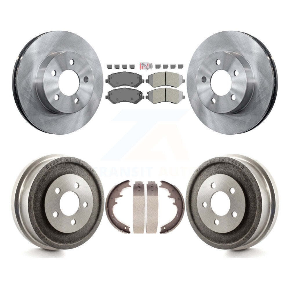 Rotor de frein à disque avant et arrière, plaquettes semi-métalliques et Kit de tambour pour Jeep Libert 2002