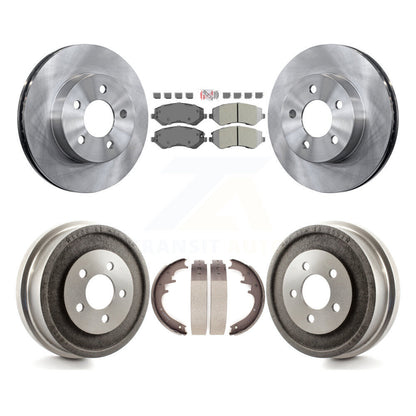 Rotor de frein à disque avant et arrière, plaquettes semi-métalliques et Kit de tambour pour Jeep Libert 2002