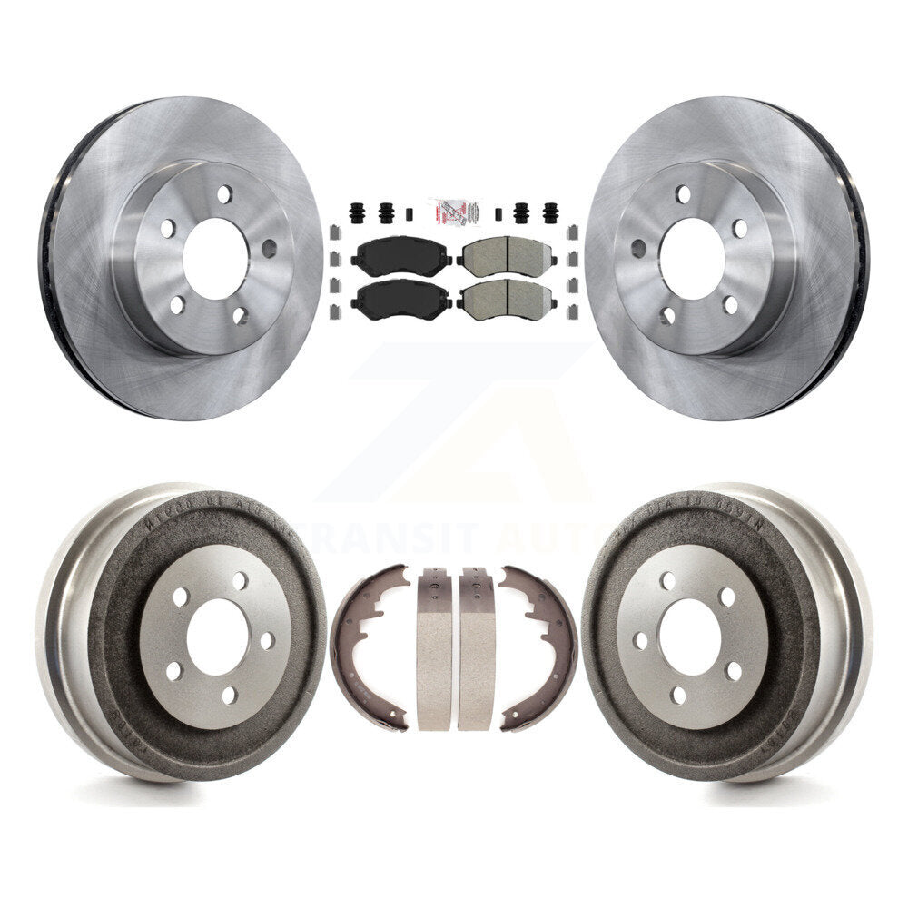 Rotor de frein à disque avant et arrière, plaquettes semi-métalliques et Kit de tambour pour Jeep Libert 2002