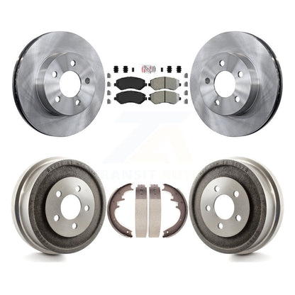 Rotor de frein à disque avant et arrière, plaquettes semi-métalliques et Kit de tambour pour Jeep Libert 2002