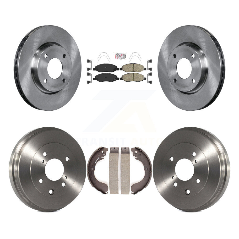 Rotors de frein avant et arrière, tampons en céramique et Kit de tambour pour Nissan Versa 4 roues AB 2008