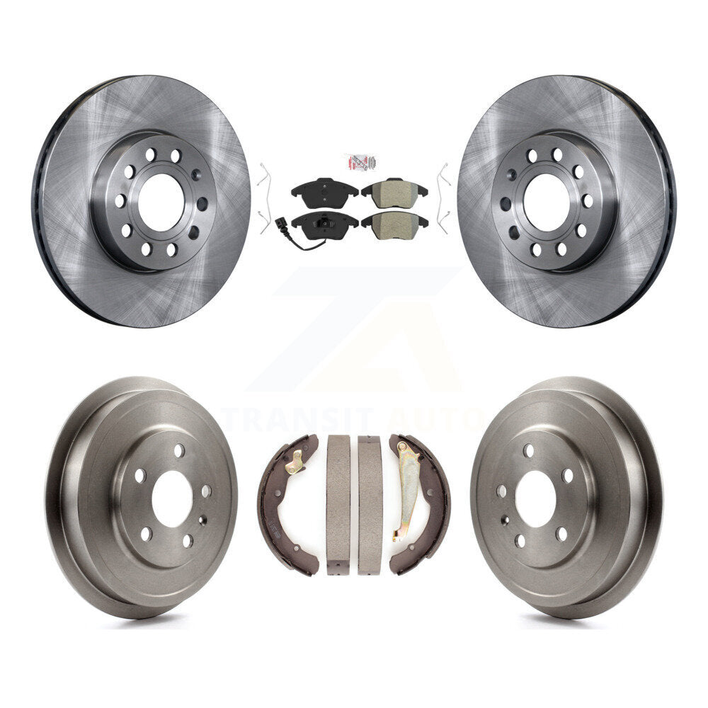 Rotors de frein avant et arrière, Kit de plaquettes et de tambour semi-métalliques pour Volkswagen Jetta Beetl