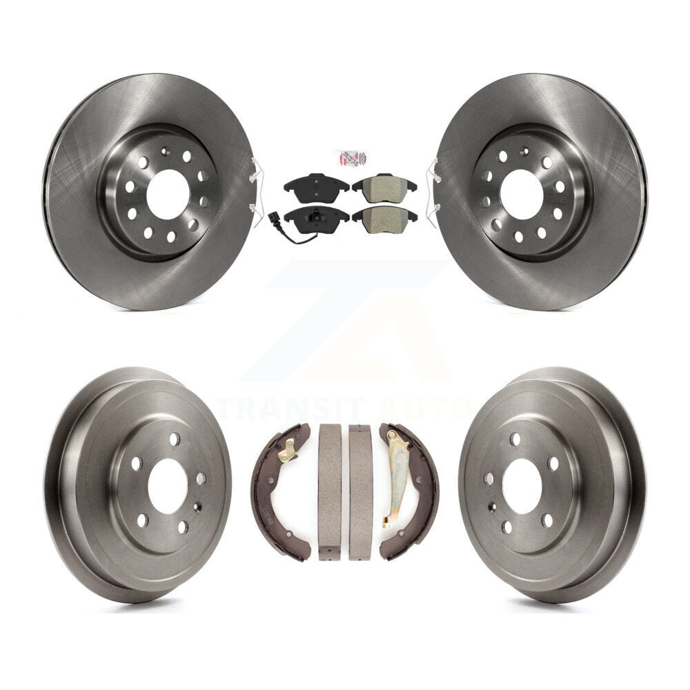 Rotors de frein avant et arrière, Kit de plaquettes et de tambour semi-métalliques pour Volkswagen Jetta Beetl