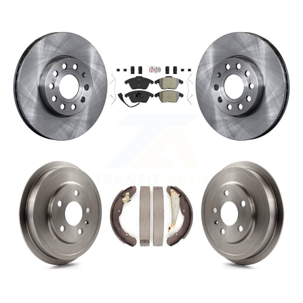 Rotors de frein avant et arrière, Kit de plaquettes et de tambour semi-métalliques pour Volkswagen Jetta Beetl