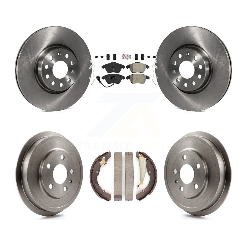Rotors de frein avant et arrière, Kit de plaquettes et de tambour semi-métalliques pour Volkswagen Jetta Beetl