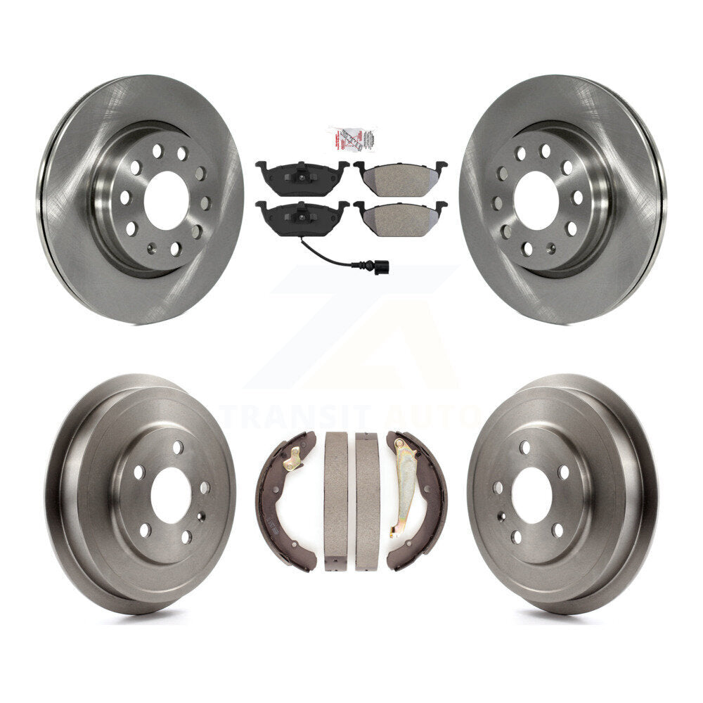 Rotors de frein à disque avant et arrière, Kit de tampons et de tambour semi-métalliques pour Volkswagen Jett