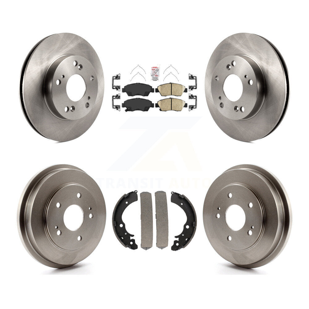 Rotors de frein à disque avant et arrière, plaquettes en céramique et Kit de batterie pour Honda Civic