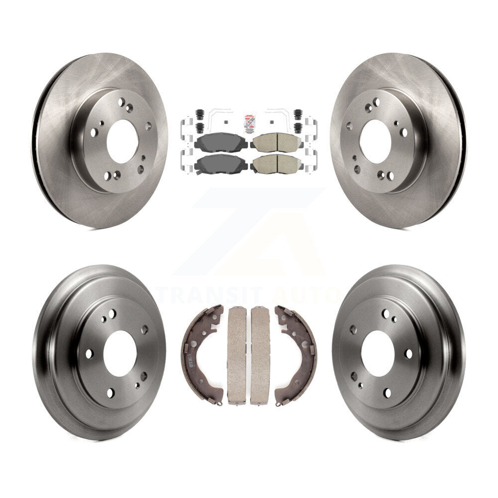 Rotors de frein à disque avant et arrière, plaquettes en céramique et Kit de batterie pour Honda Civic