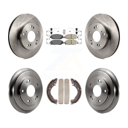 Rotors de frein à disque avant et arrière, plaquettes en céramique et Kit de batterie pour Honda Civic