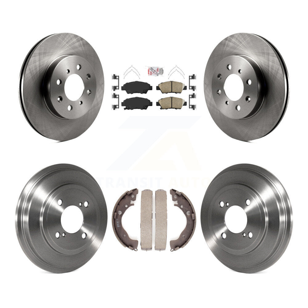 Rotors de frein à disque avant et arrière, plaquettes en céramique et Kit de batterie pour Honda Fit DX 2013