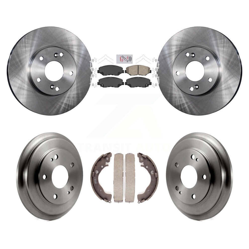 Rotors de frein à disque avant et arrière, plaquettes en céramique et Kit de batterie pour Honda Civic