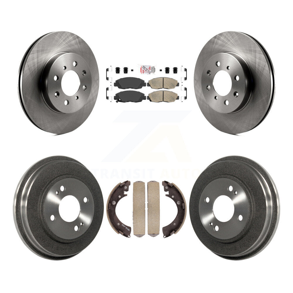 Rotors de frein à disque avant et arrière, plaquettes en céramique et Kit de batterie pour Honda Civic