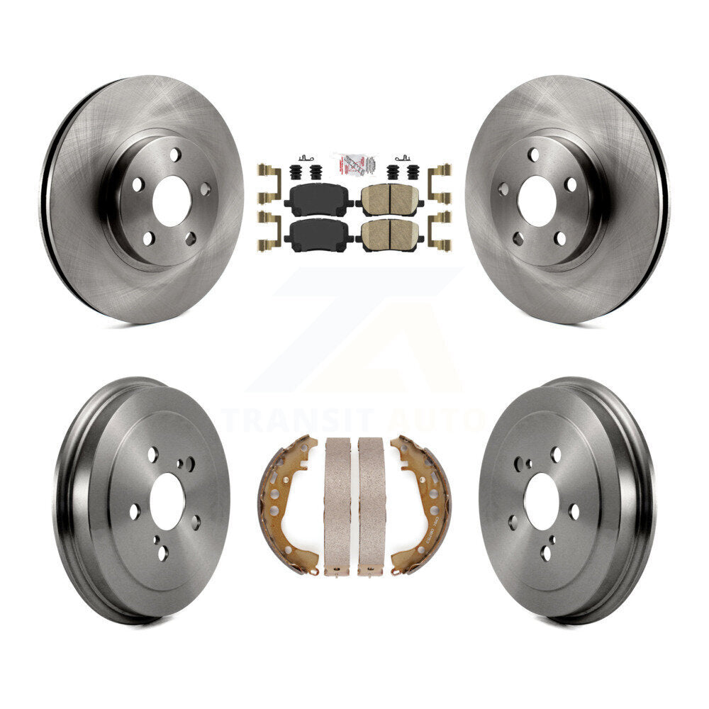 Rotors de frein à disque avant et arrière, plaquettes en céramique et Kit de batterie pour Toyota Corolla