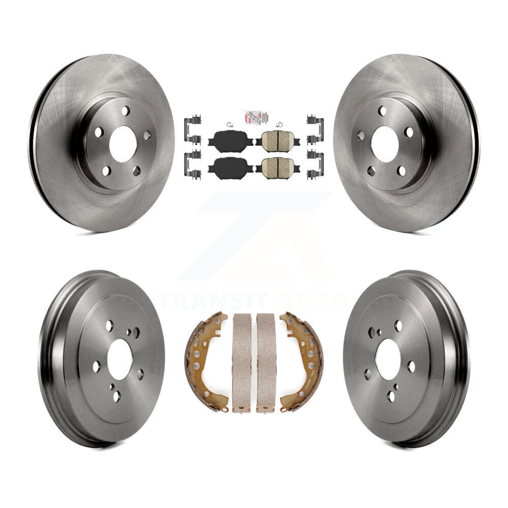 Rotors de frein à disque avant et arrière, plaquettes en céramique et Kit de tambour pour Toyota Celica