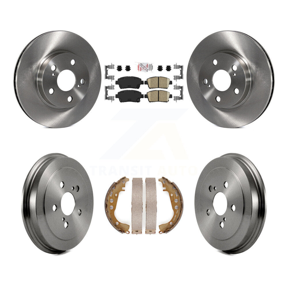 Rotors de frein à disque avant et arrière, tampons en céramique et Kit de tambour pour Toyota Priu 2004 – 2008