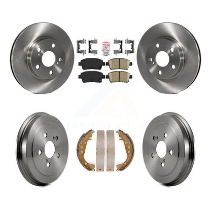 Rotors de frein à disque avant et arrière, tampons en céramique et Kit de tambour pour Toyota Priu 2004 – 2008