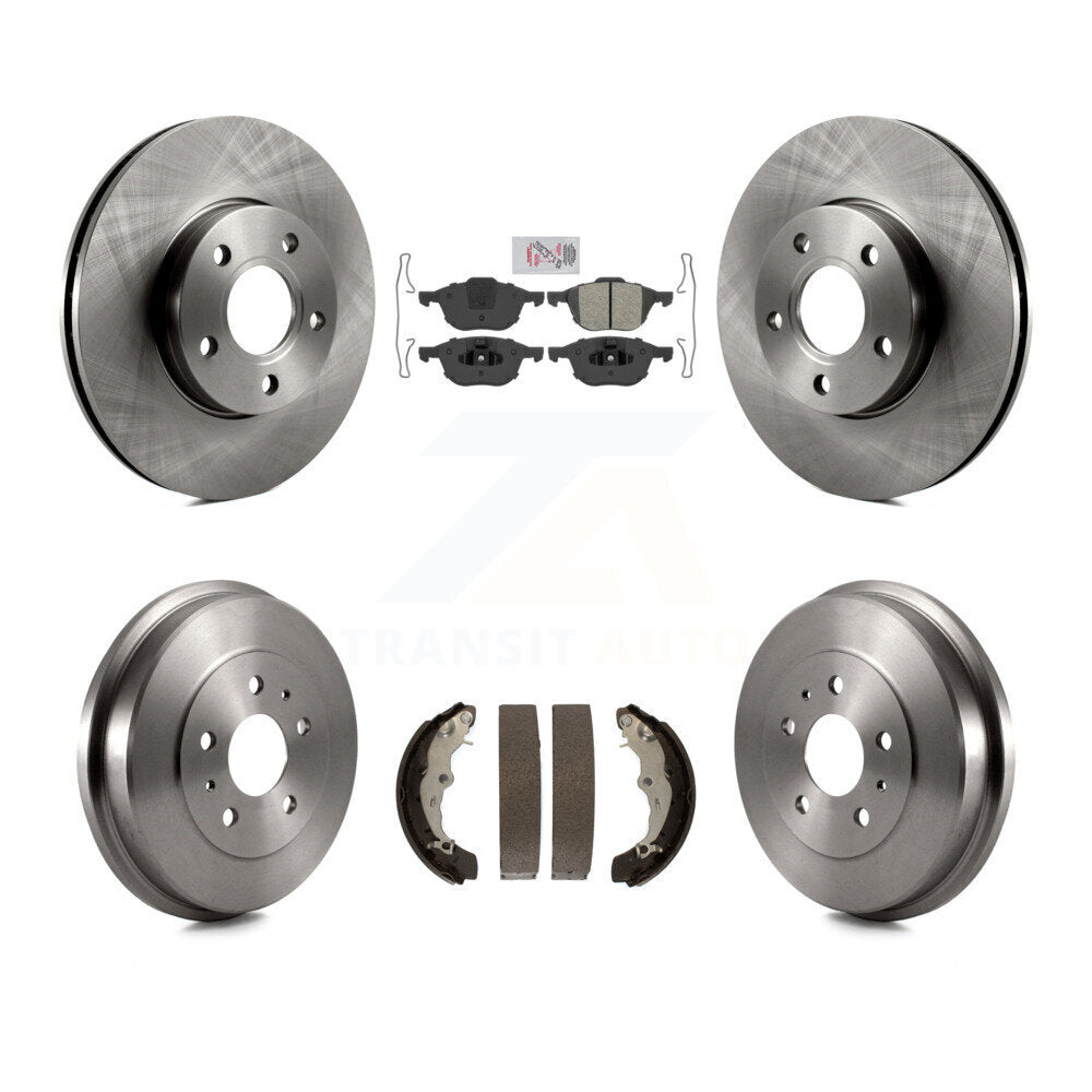 Rotors de frein à disque avant et arrière, plaquettes semi-métalliques et Kit de tambour pour Ford Focus