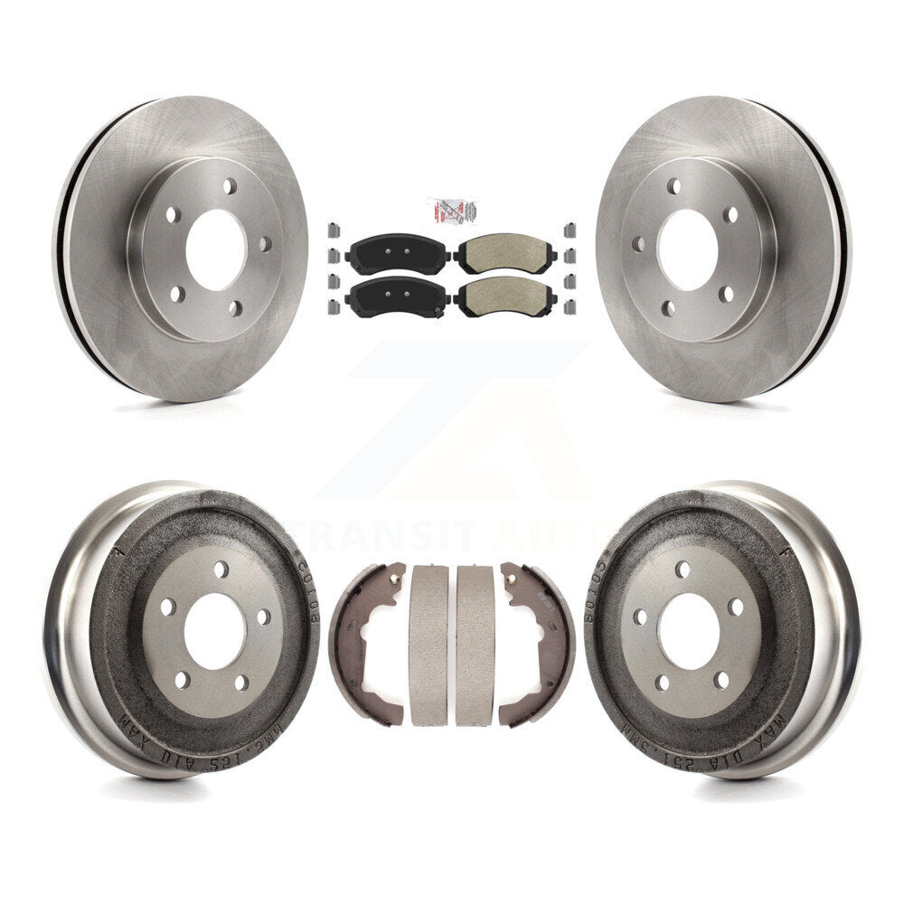 Rotors de frein à disque avant et arrière, plaquettes semi-métalliques et Kit de tambour pour Pontiac Aztek