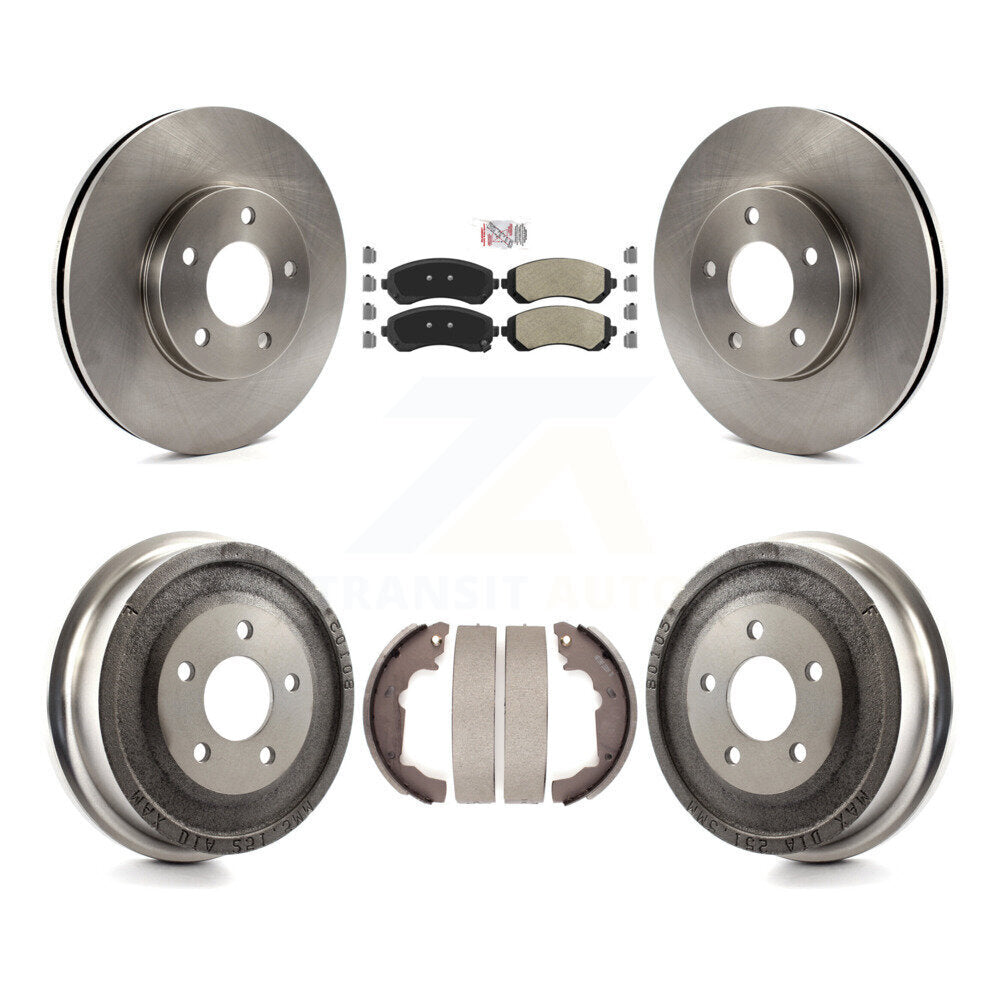 Rotors de frein à disque avant et arrière, plaquettes semi-métalliques et Kit de tambour pour Pontiac Aztek