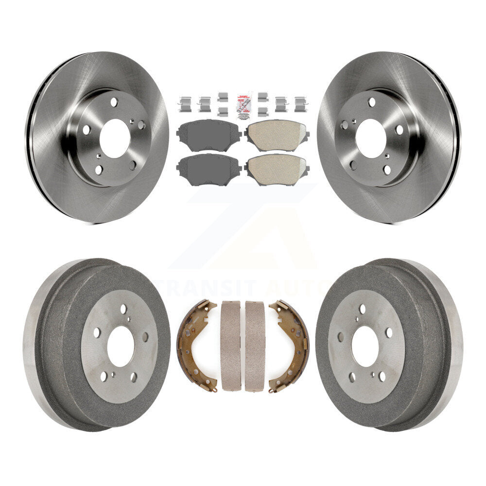 Rotors de frein à disque avant et arrière, plaquettes en céramique et Kit de tambour pour Toyota RAV4
