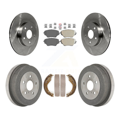 Rotors de frein à disque avant et arrière, plaquettes en céramique et Kit de tambour pour Toyota RAV4
