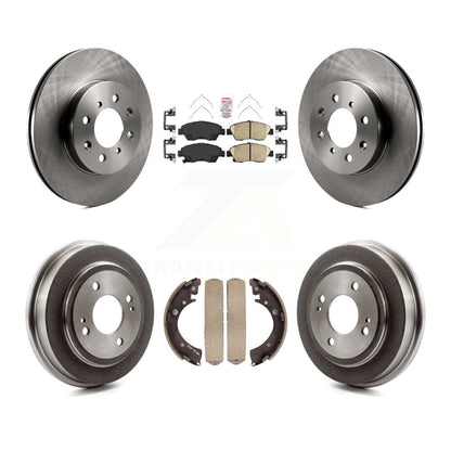 Rotors de frein à disque avant et arrière, plaquettes en céramique et Kit de batterie pour Honda Fit 2007 – 2008