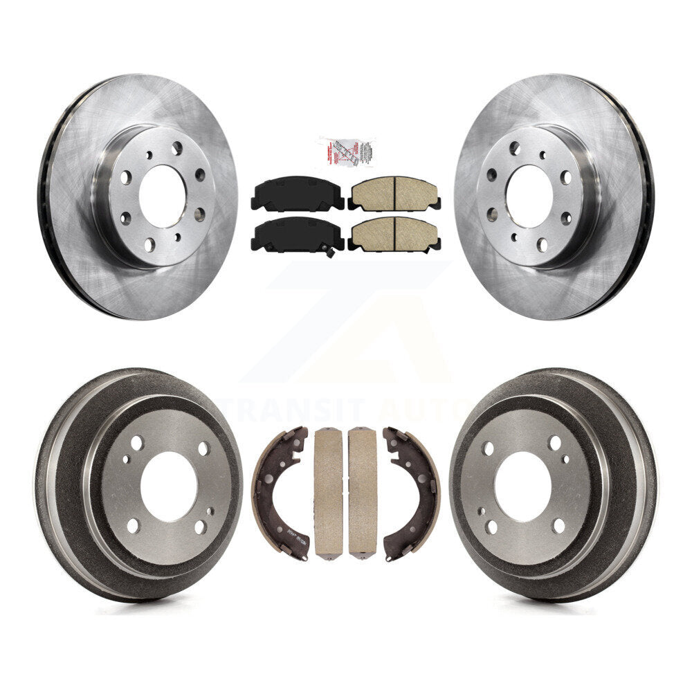 Rotors de frein à disque avant et arrière, plaquettes en céramique et Kit de batterie pour Honda Civic