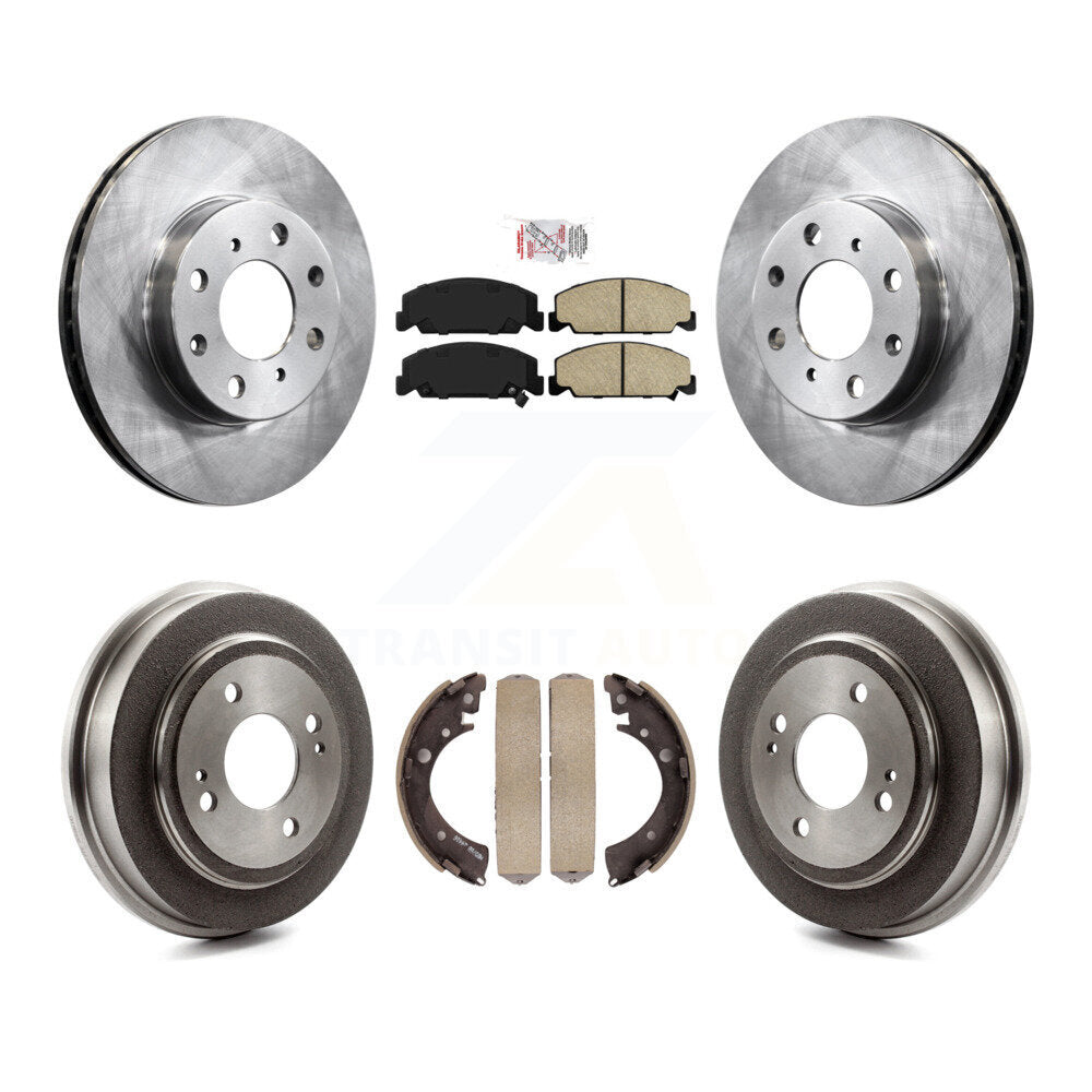 Rotors de frein à disque avant et arrière, plaquettes en céramique et Kit de batterie pour Honda Civic