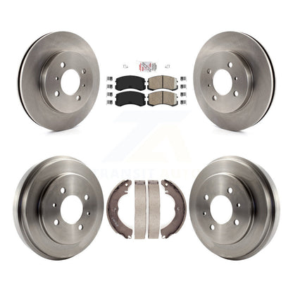 Rotors de frein à disque avant et arrière, plaquettes en céramique et Kit de tambour pour Mitsubishi Lancer