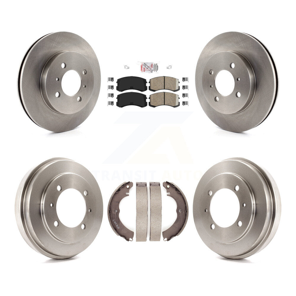 Rotors de frein à disque avant et arrière, plaquettes en céramique et Kit de tambour pour Mitsubishi Lancer ES
