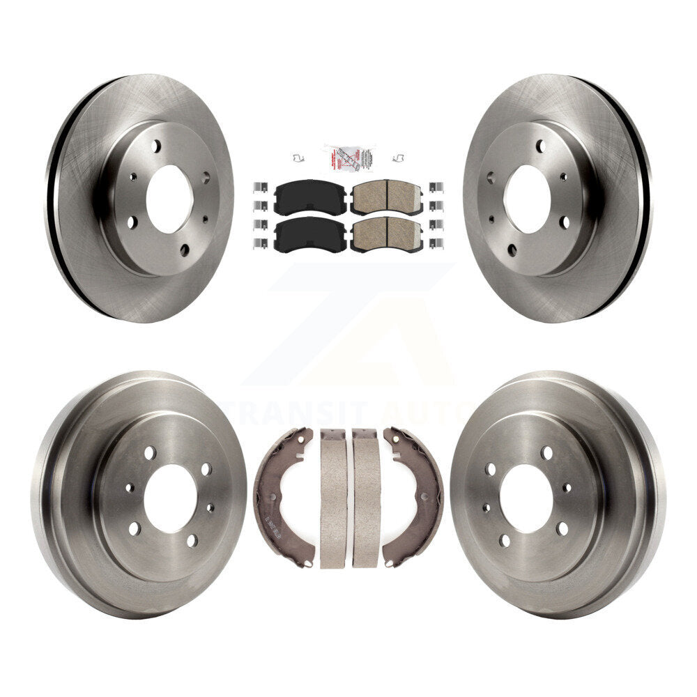 Rotors de frein à disque avant et arrière, plaquettes en céramique et Kit de tambour pour Mitsubishi Lancer