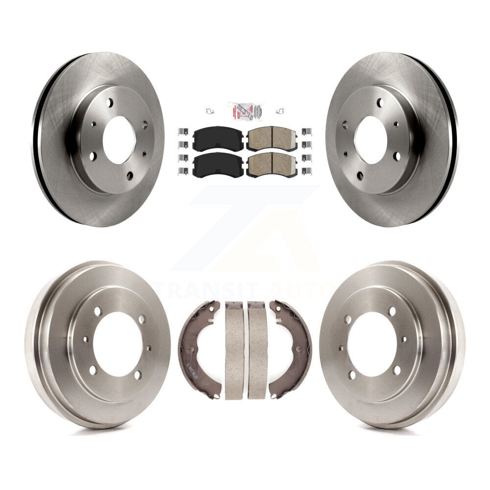 Rotors de frein à disque avant et arrière, plaquettes en céramique et Kit de tambour pour Mitsubishi Lancer