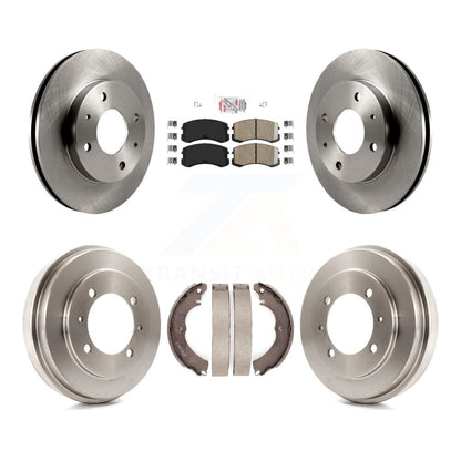 Rotors de frein à disque avant et arrière, plaquettes en céramique et Kit de tambour pour Mitsubishi Lancer
