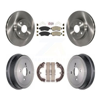 Rotors de frein à disque avant et arrière, Kit de tampons et de tambour en céramique pour Toyota Corolla Geo Priz