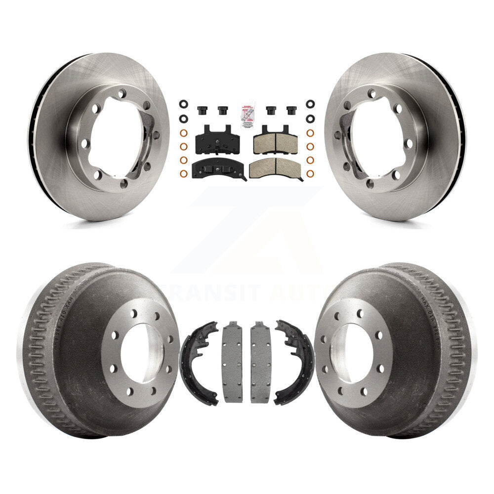 Rotor de frein à disque avant et arrière, Kit de plaquettes et de tambour semi-métalliques pour K3500 GMC Chevrole