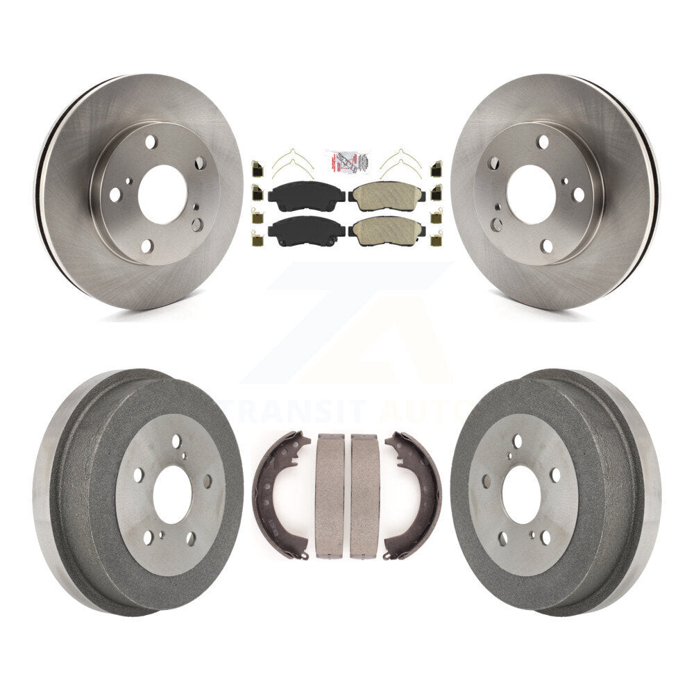 Rotors de frein à disque avant et arrière, plaquettes en céramique et Kit de tambour pour Toyota Camry 2,2 l