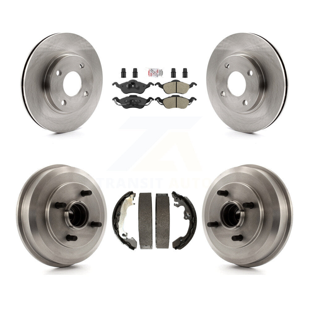 Rotors de frein à disque avant et arrière, plaquettes semi-métalliques et Kit de tambour pour Ford Focus