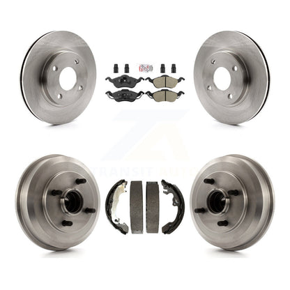 Rotors de frein à disque avant et arrière, plaquettes semi-métalliques et Kit de tambour pour Ford Focus