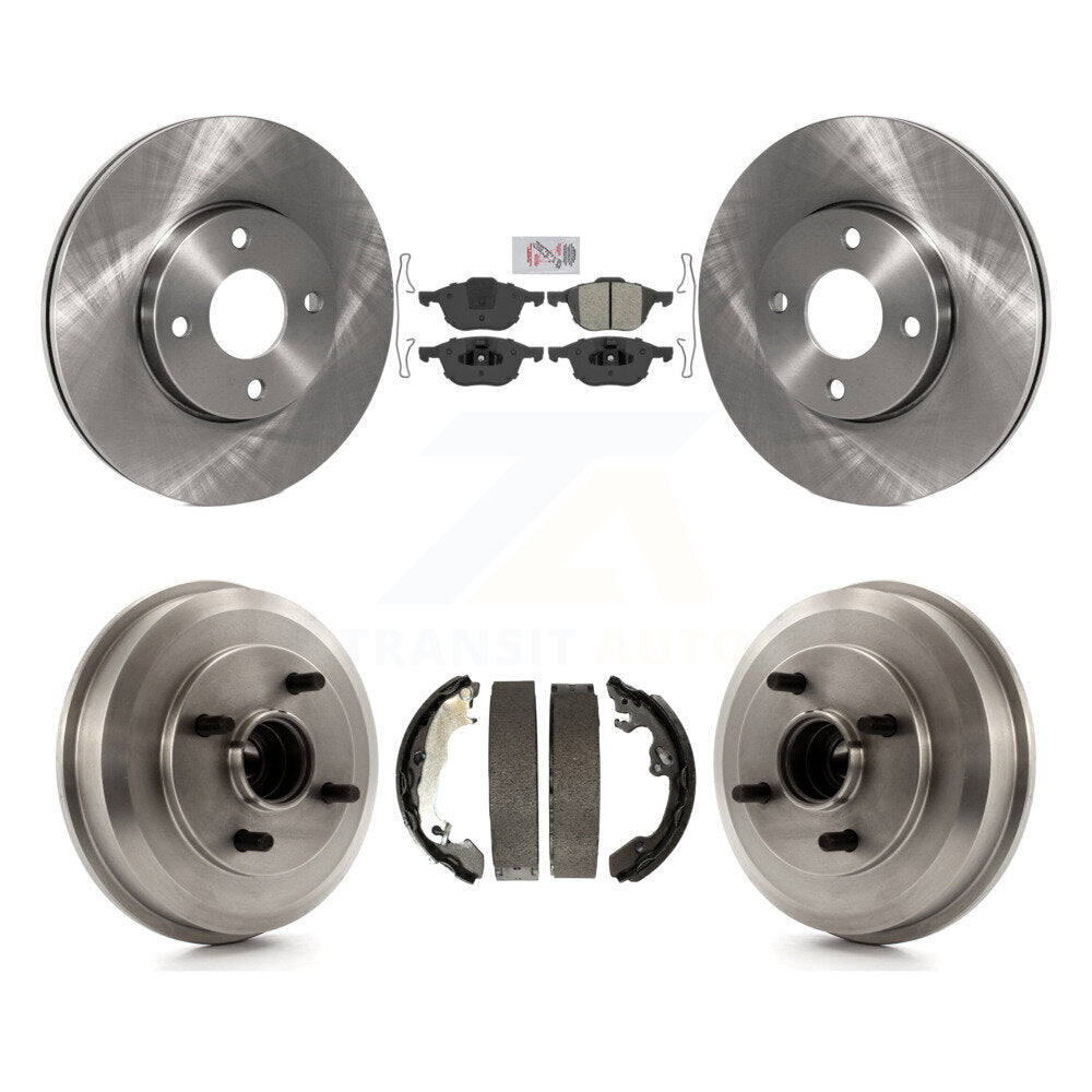 Rotors de frein à disque avant et arrière, plaquettes semi-métalliques et Kit de tambour pour Ford Focus