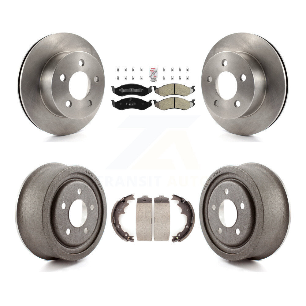 Rotors de frein à disque avant et arrière, Kit de tampons et de tambour semi-métalliques pour Jeep Wrangler T