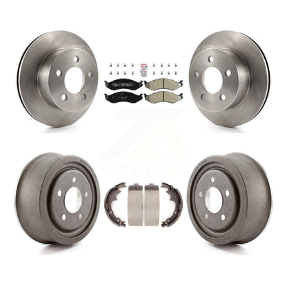 Rotors de frein à disque avant et arrière, Kit de tampons et de tambour semi-métalliques pour Jeep Wrangler T