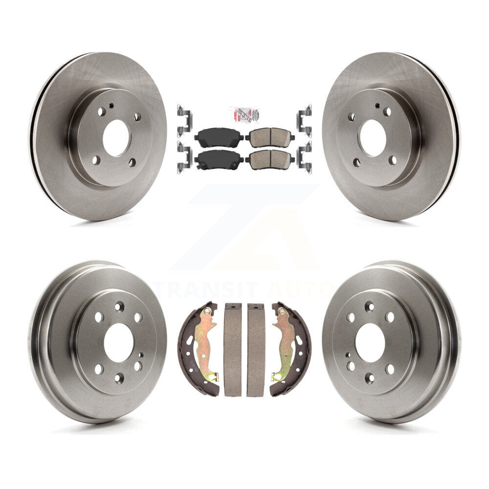 Rotors de frein à disque avant et arrière, plaquettes en céramique et Kit de batterie pour Mazda 2 2011 – 2014