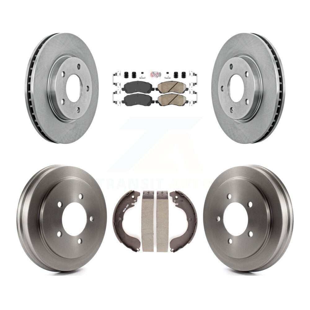 Rotors de frein à disque avant et arrière, plaquettes en céramique et Kit de tambour pour Dodge Caliber