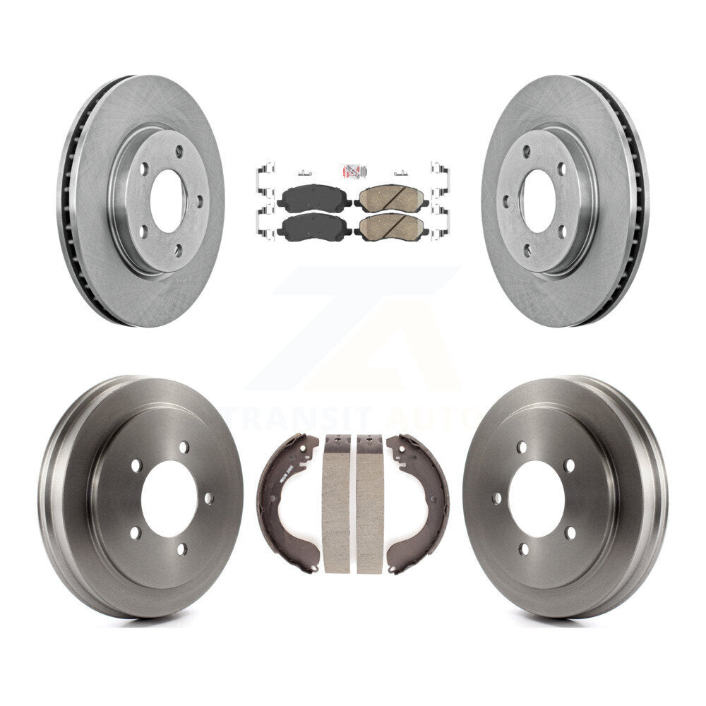 Rotors de frein à disque avant et arrière, plaquettes en céramique et Kit de tambour pour Dodge Caliber