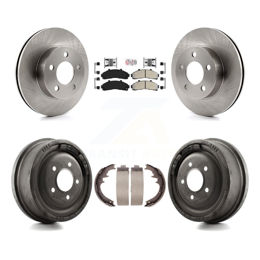 Rotors de frein avant et arrière, Kit de plaquettes et de tambour semi-métalliques pour Ford Ranger Mazda B400