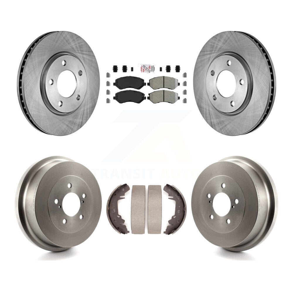 Rotor de frein à disque avant et arrière, Kit de plaquettes et de tambour semi-métalliques pour Dodge Grand Carava