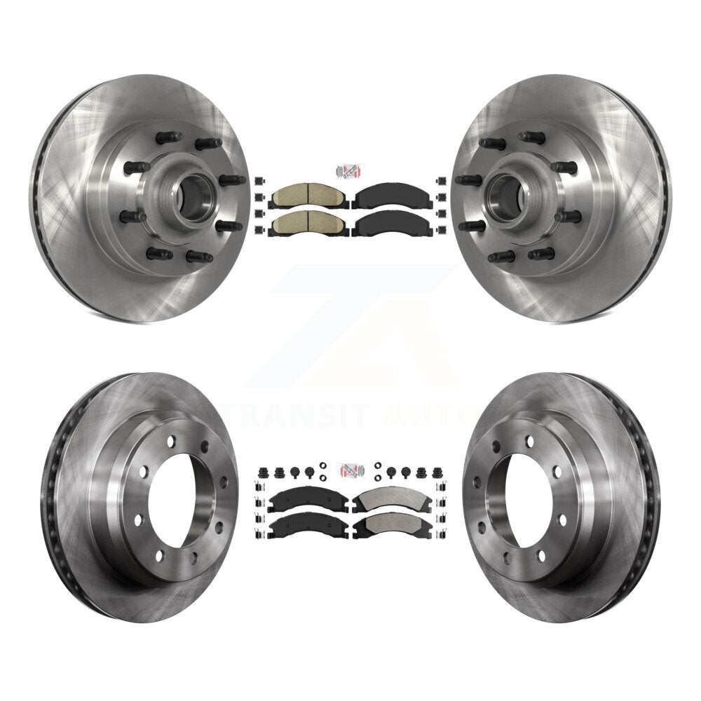 Kit de plaquettes semi-métalliques et de Rotor de frein avant et arrière en céramique, pour Ford E-350 Super Dut