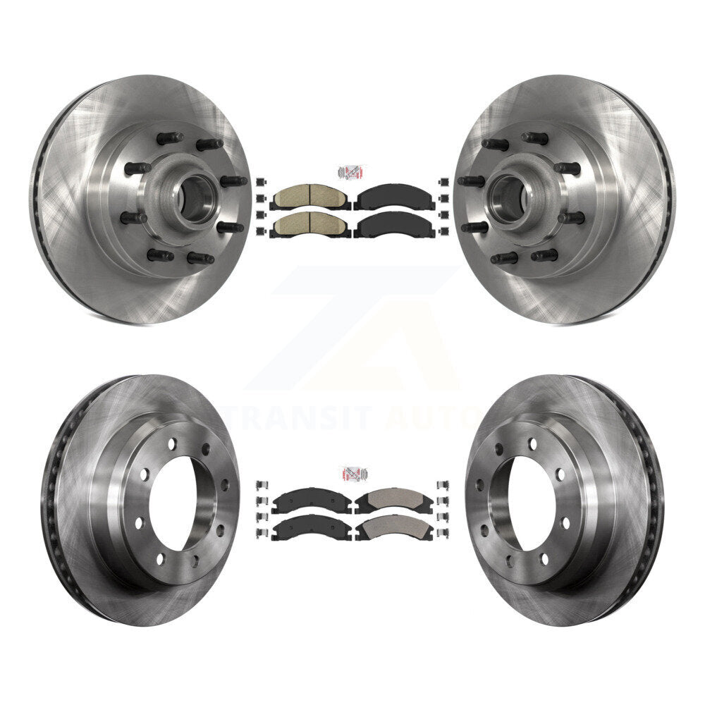 Kit de plaquettes semi-métalliques et de Rotor de frein avant et arrière en céramique, pour Ford E-350 Super Dut