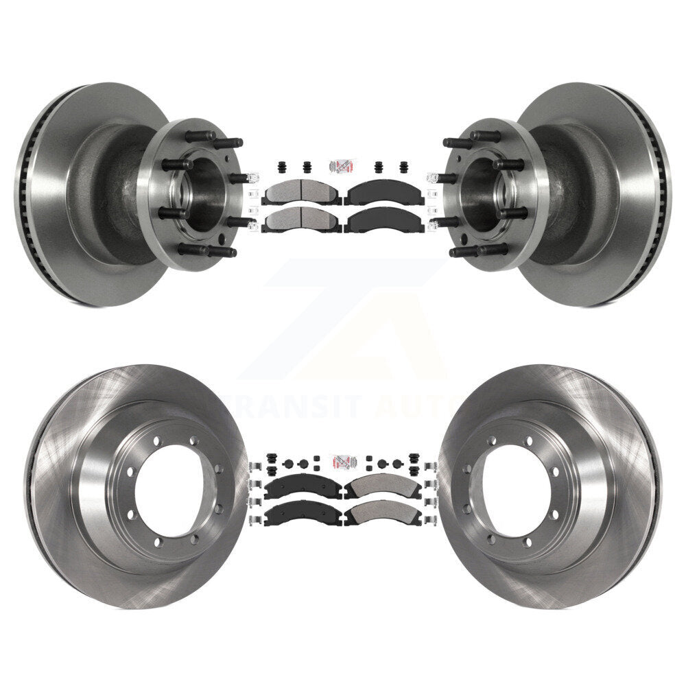 Kit de moyeu de rotors de frein à disque à plaquettes semi-métalliques avant et arrière pour Ford E-450 Super Dut