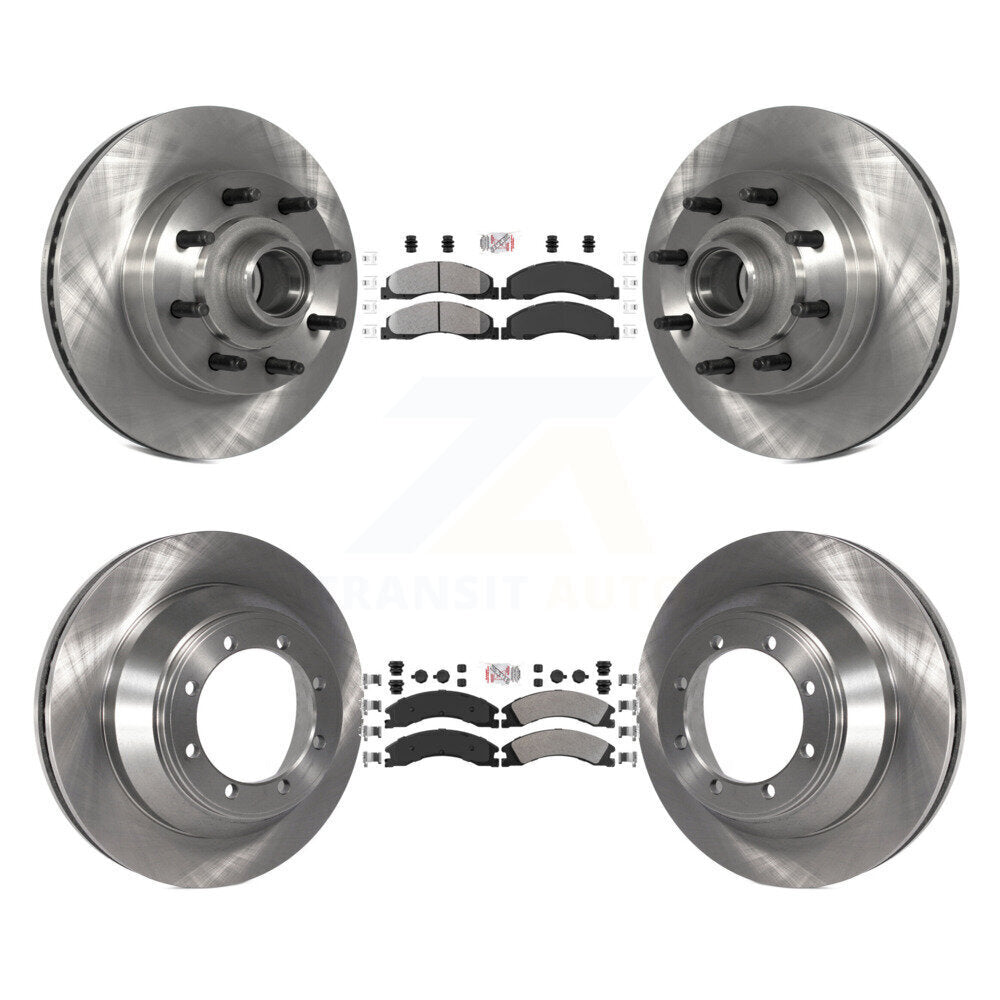 Kit de moyeu de rotors de frein à disque à plaquettes semi-métalliques avant et arrière pour Ford E-450 Super Dut